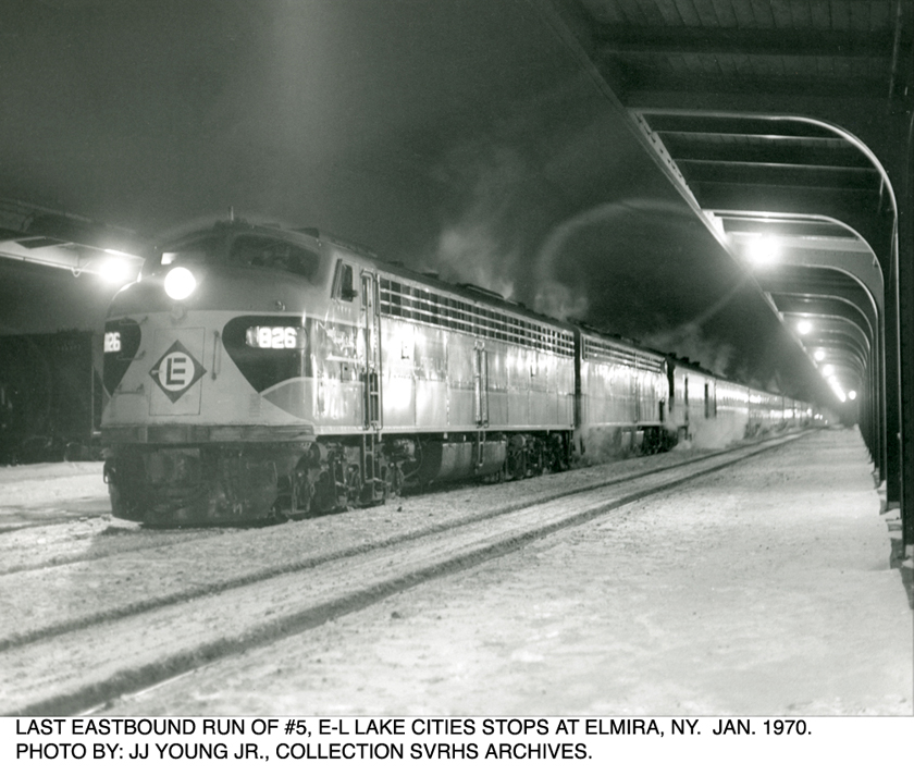 Last eastbound run of the Lake Cities at Elmira, NY
