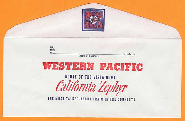 California Zephyr Ticket Envelope