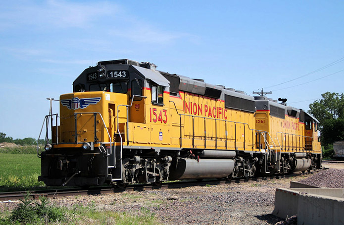 WP GP40-2 3553 as UP 1543 YG LF