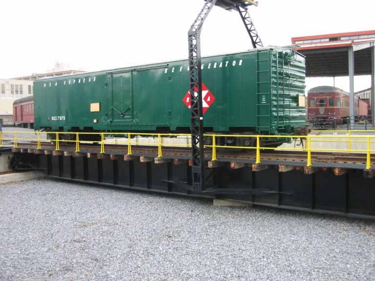 Newly restored Railway Express Agency express boxcar 7375, owned by