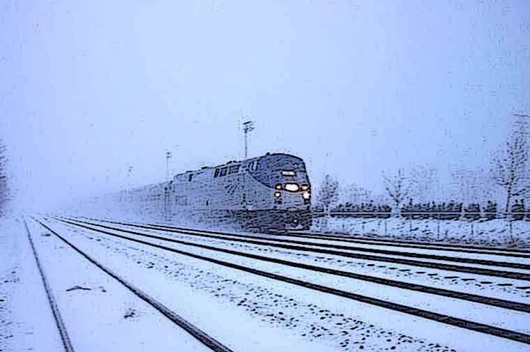 Andy Anderson Amtrak in the Snow