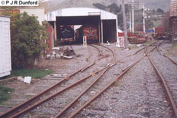 Locomotive shelter track under repair