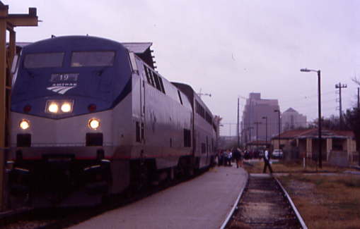 The Texas Eagle at Austin before I visited the inside of the station there