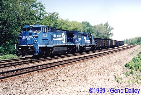 Conrail #6231 leads UNL-53C on Track #3