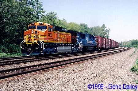 BNSF #4430 leads BUEL-8 on Track #3