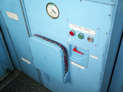 Trainers seat and Parking brake controls