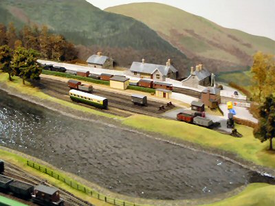 Eastbound freight pauses at Bassenthwaite Lake