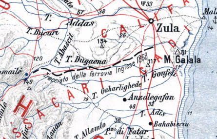 the map of eritrea. an Italian map of Eritrea