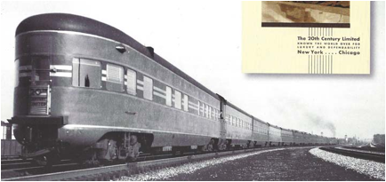 TEE SHIRT HAUTE QUALITE 1938 LOCOMOTIVE  20 th CENTURY LIMITED TRAIN 