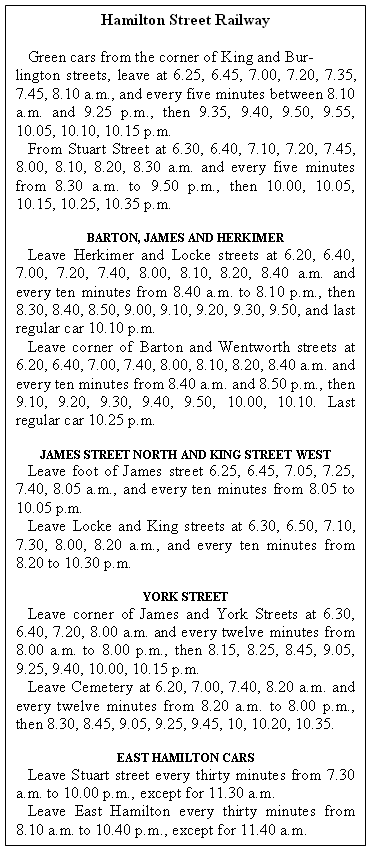 HSR 1892 Timetable