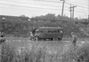 A Blue Bird bus is blocked by flood waters on Lakeshore Rd in Toronto, June 29 1921.