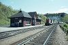 CN #4577 leads a freight train past Dundas station in June 1976