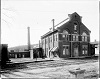 The H&D tracks in front of the Cosgriff and Hourigan Axe Works, on the south side of Hatt between John and Foundry in Dundas, circa 1900.