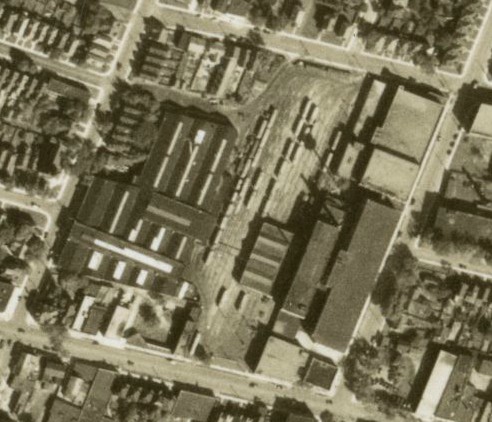 Aerial photo of Sanford Yard, 1934
