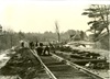 The railway switch for the station track being installed in the winter of 1976/77.