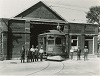 HTC #602 pokes out of the Beamsville car barn on the last day of service, June 30 1931.
