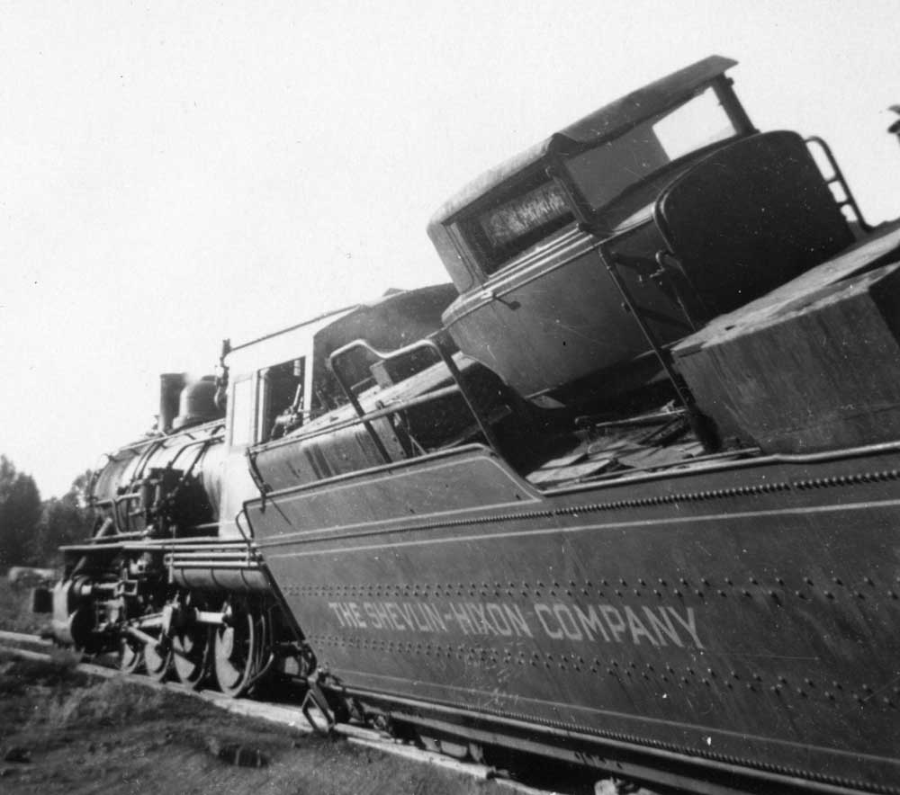 ShevlinHicon 6 off the rails after a collision with a log truck