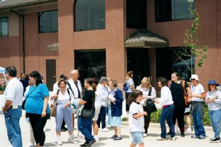 Saturday crowd awaits first ride