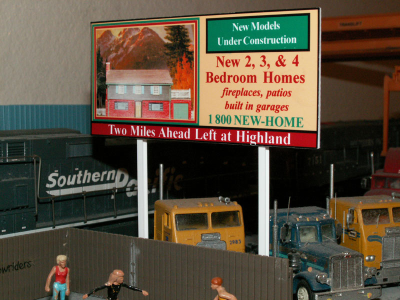 The billboard for new homes under construction