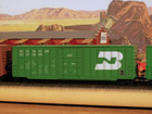 Burlington Northern plug door high cube box car 320174