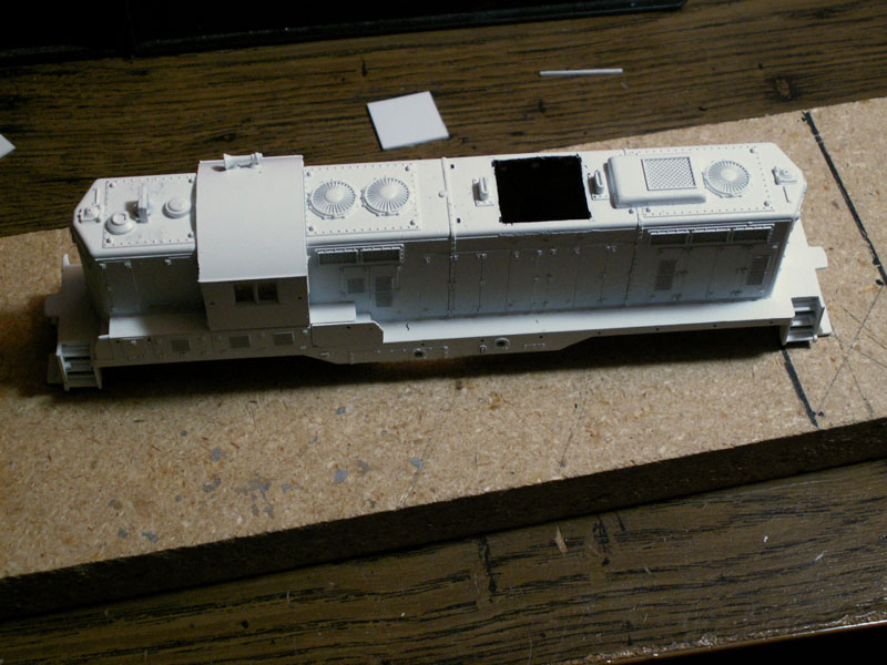 The fan for the dynamic break was removed using an exacto knife with a chisel