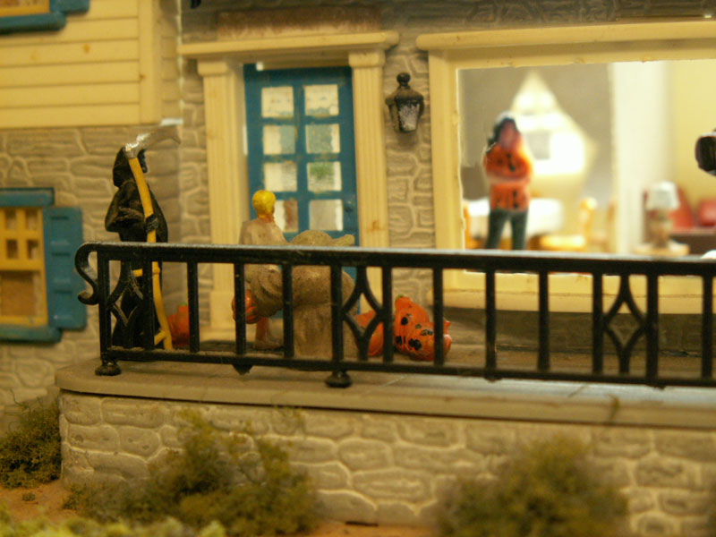 Jack O Lanterns greet the visitors at the front door