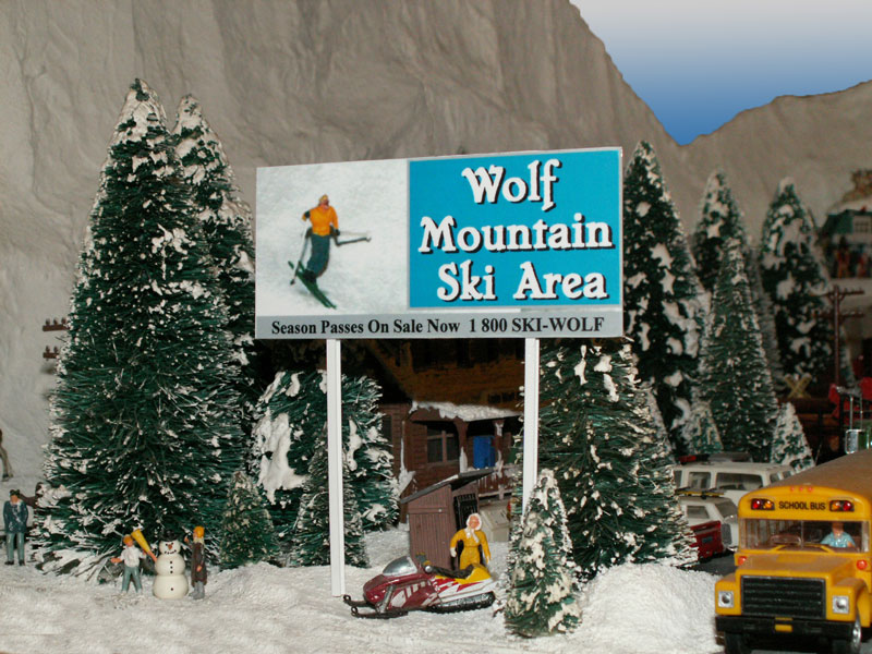 Wolf Mountain Ski Area Sign