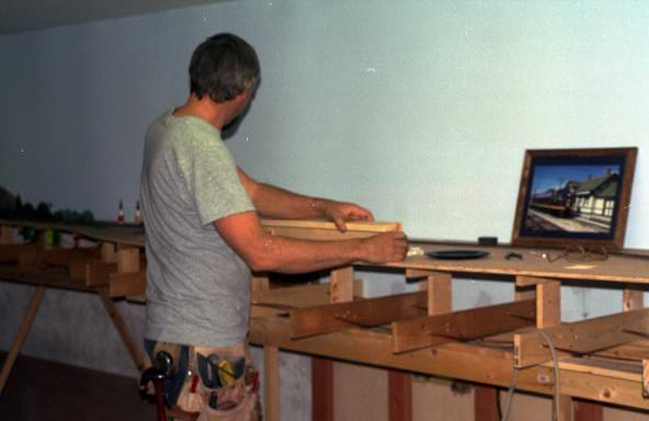 James building an L-girder