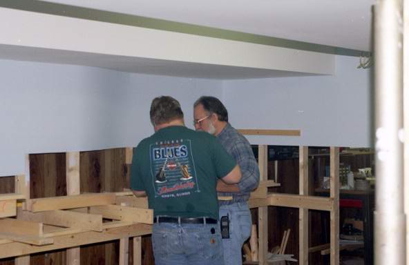 Rob & Dave K. assembling the benchwork