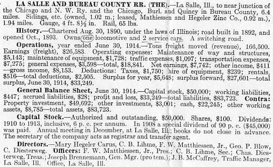Entry fromthe 1915 Poor's Manual of Railroads