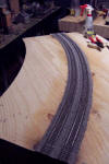 Corner module with track laid and ballasted
