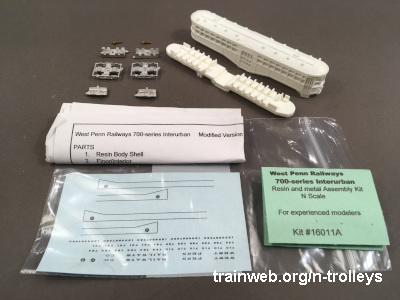 IHP 16011A West Penn Railways 700-Series Interurban Kit
