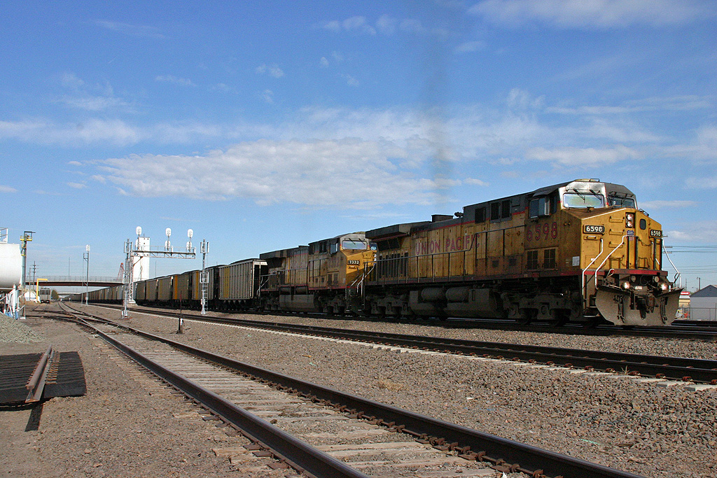 UP6598 Leads a Unit Coal Train Eastbound out of North Platte, NE