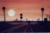 railroad painting entitled Twilight