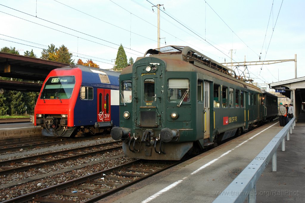 1585-0022-121008.jpg - SBB-CFF BDe 4/4 1632 + Bt 50 85 26-33 945-4 / Schlieren 12.10.2008