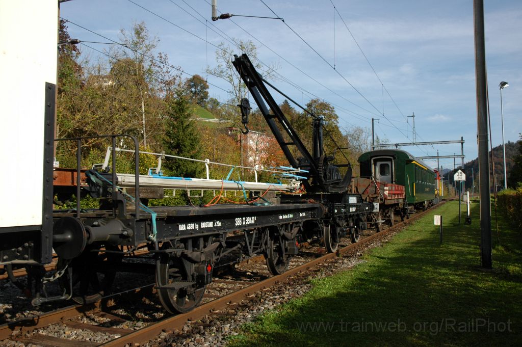 3355-0004-121014.jpg - DVZO Tm IV 9529 + SBB-CFF X 99441A + X 99441B / Bauma 12.10.2014