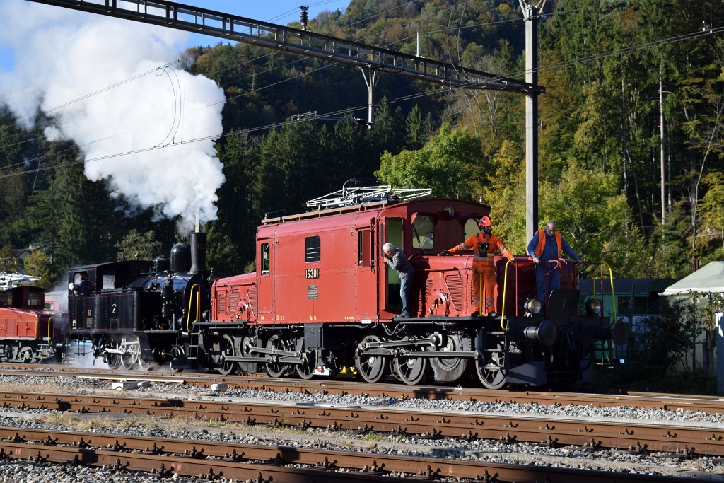 4207-0005-151016.jpg - OeBB De 6/6 15301 + DBB Ed 3/4 51 / Bauma 15.10.2016