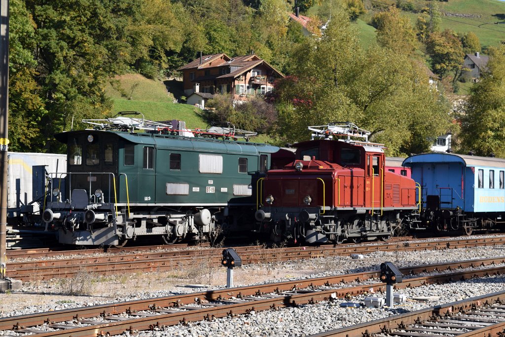 4215-0029-161016.jpg - DVZO Ee 3/3 16363 + Be 4/4 15 / Bauma 16.10.2016