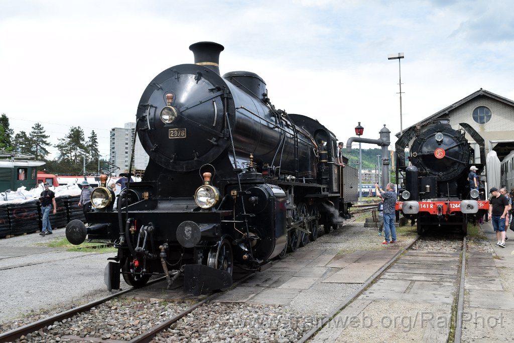 9116-0012-180524.jpg - SBB-CFF C 5/6 2978 + SNCF 141 R 1244 / Brugg 18.5.2024