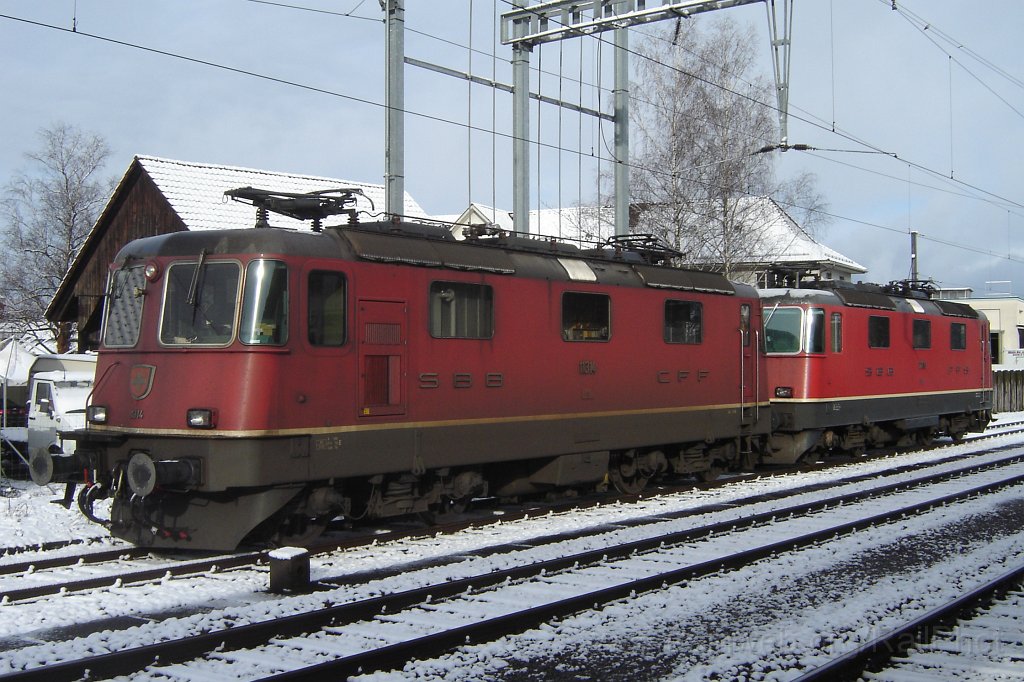 1293-0014-190307.jpg - SBB-CFF Re 4/4'' 11314 + 11238 / Hinwil 19.3.2007