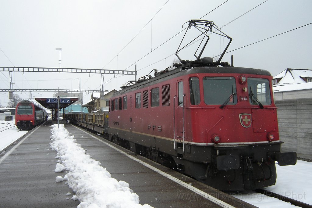 1296-0046-230307.jpg - SBB-CFF Ae 6/6 11512 «Horgen» / Hinwil 23.3.2007