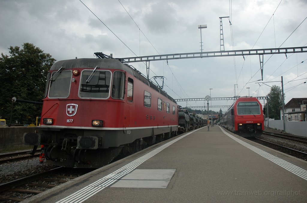 1554-0019-010908.jpg - Re 6/6 11677 «Neuhausen am Rheinfall» + Re 450.074-0 «Stadel» / Hinwil 1.9.2008