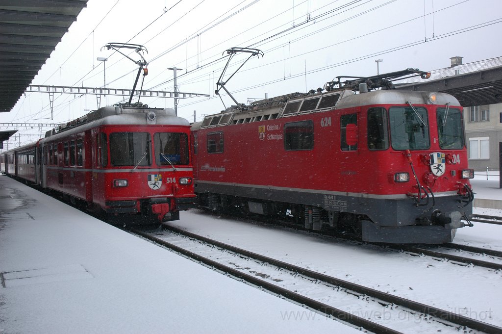 2722-0013-150313.jpg - RhB Be 4/4 514 + Ge 4/4'' 624 «Celerina / Schlarigna» / Landquart 15.3.2013