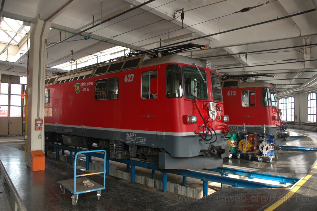 2724-0044-150313.jpg - RhB Ge 4/4'' 624 «Celerina / Schlarigna» + Ge 4/4'' 612 «Thusis» / Landquart 15.3.2013
