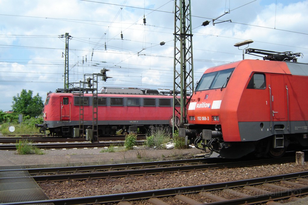 1497-0027-030608.jpg - Railion 152.068-3 + 140.595-0 / Mannheim-Friedrichsfeld 3.6.2008