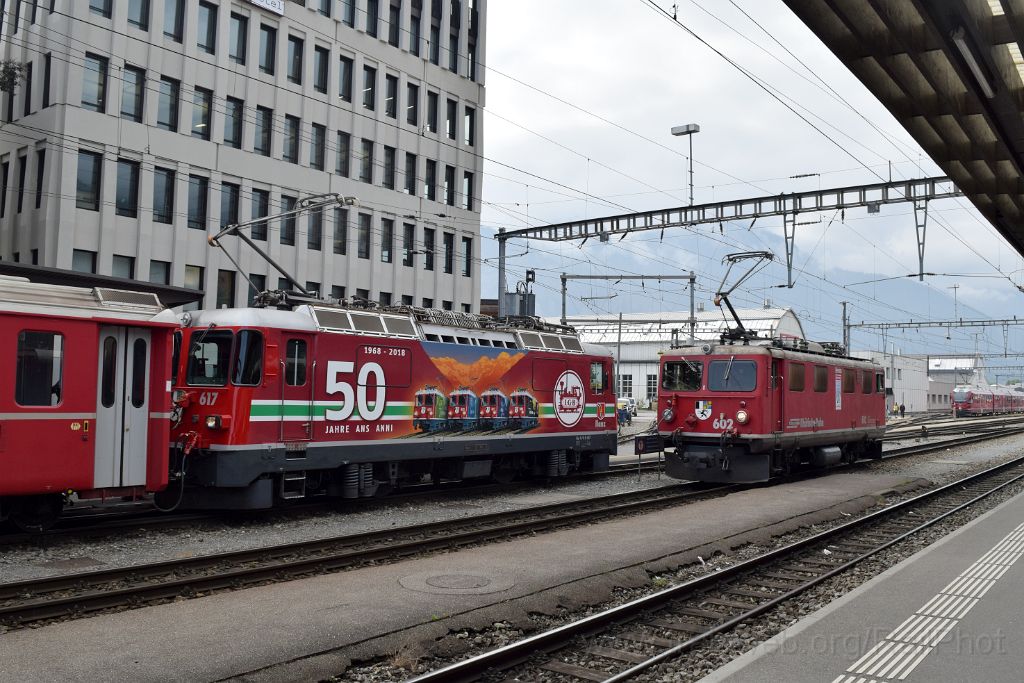 5008-0031-140618.jpg - RhB Ge 4/4" 617 "Ilanz" + Ge 4/4' 602 "Bernina" / Landquart 14.6.2018