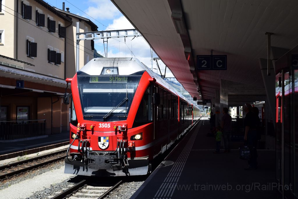 5018-0028-140618.jpg - RhB ABe 8/12 3505 "Giovanni Segantini" / Samedan 14.6.2018