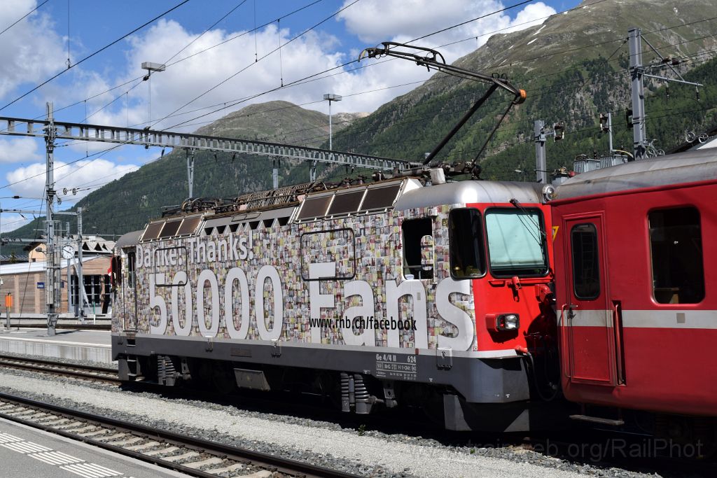 5020-0032-140618.jpg - RhB Ge 4/4" 624 "Celerina / Schlarigna" / Samedan 14.6.2018
