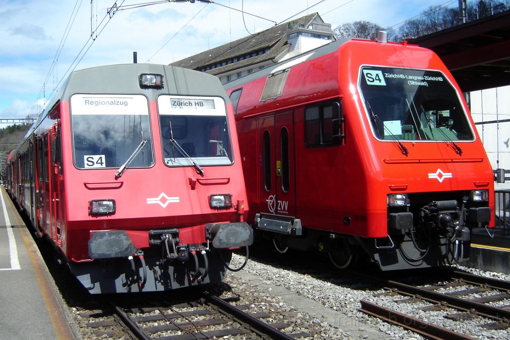 1464-0001-190408.jpg - SZU Bt 987 + Bt 50 45 26-33 951-1 / Langnau-Gattikon 19.4.2008