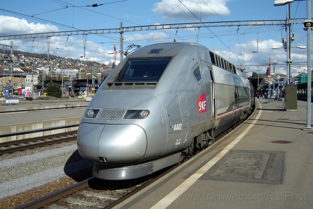 1466-0007-190408.jpg - SNCF TGV 384.004 "574.8 Km/h" / Zürich HB 19.4.2008